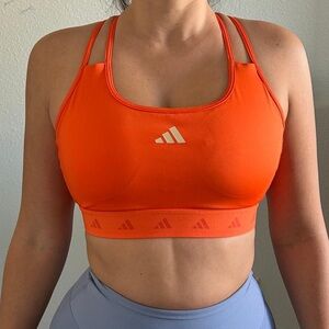 Adidas Vibrant Orange Sports Bra